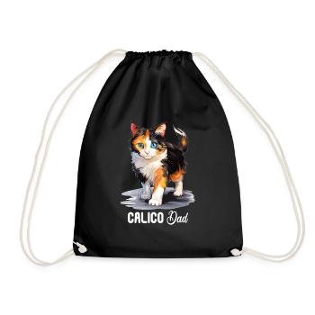 Calico Cat Lucky Cat - Drawstring Bag - black - Front