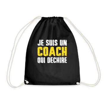 I'm a coach who rocks coach coach - Drawstring Bag - black - Front