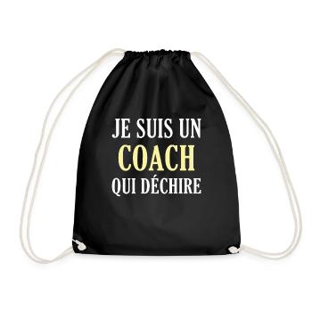 I'm a coach who rocks coach coach - Drawstring Bag - black - Front