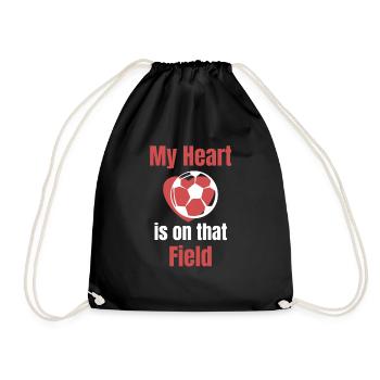 My heart is on the field Soccer Player - Drawstring Bag - black - Front
