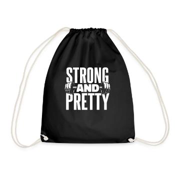 Gewichtheben Gewichtheber Strong And Pretty - Turnbeutel - Schwarz - Vorne