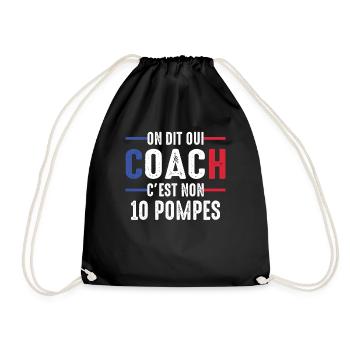 On dit oui coach c'est non 10 pompes entraineur - Sac de sport léger - noir - Devant