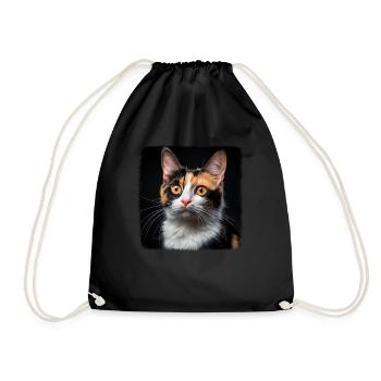 Chat calicot Chat porte-bonheur - Sac de sport léger - noir - Devant