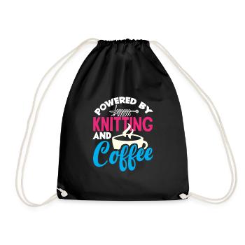 Drôle de tricot à l’aiguille à tricoter cadeau - Sac de sport léger - noir - Devant