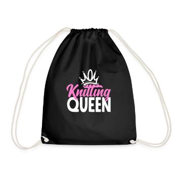 Drôle de tricot à l’aiguille à tricoter cadeau - Sac de sport léger - noir - Devant