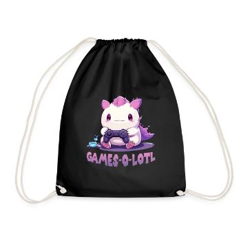 Kawaii Axolotl Gamer T | Anime Gamer T| Axolotl - Sac de sport léger - noir - Devant