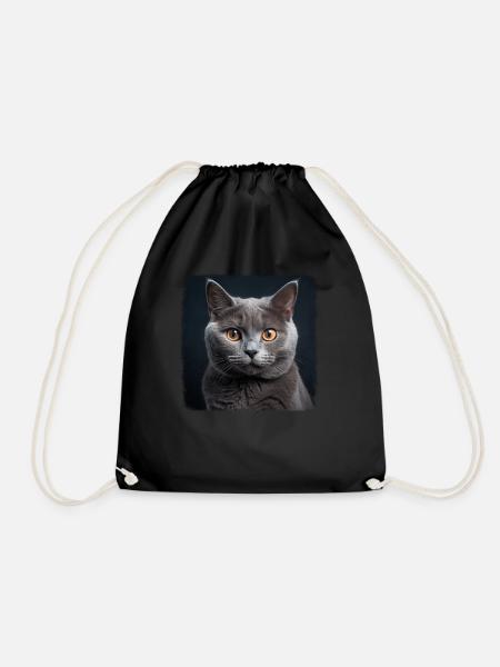 Chartreux Cat Kartäuser Katze - Turnbeutel - Schwarz