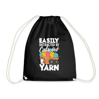 Drôle de tricot à l’aiguille à tricoter cadeau - Sac de sport léger - noir - Devant
