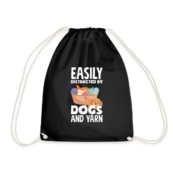 Drôle de tricot à l’aiguille à tricoter cadeau - Sac de sport léger - noir - Devant