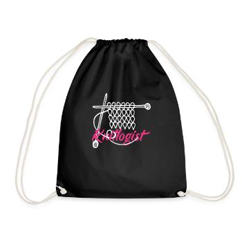 Drôle de tricot à l’aiguille à tricoter cadeau - Sac de sport léger - noir - Devant