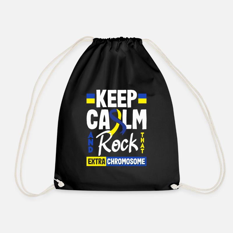 Love Doesn't Count Chromosomes Down Syndrome - Drawstring Bag - black