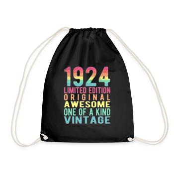 Limited Edition Since 1924 Birthday Vintage 1924 - Drawstring Bag - black - Front