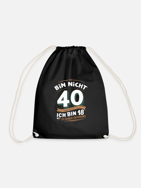 40. geburtstag geschenke spruch lustig - Turnbeutel - Schwarz