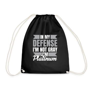 Pensioner Pension Funny Old People In My Defense - Drawstring Bag - black - Front