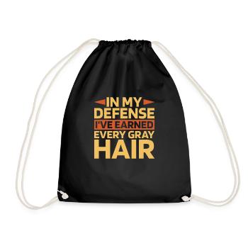 Pensioner Pension Funny Old People In My Defense - Drawstring Bag - black - Front
