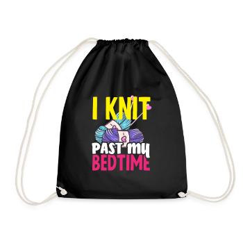 Drôle de tricot à l’aiguille à tricoter cadeau - Sac de sport léger - noir - Devant