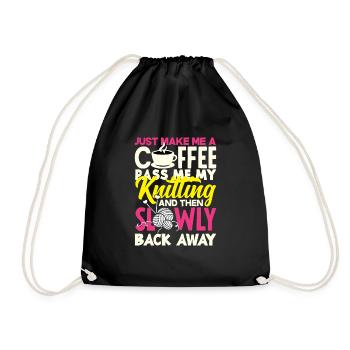 Drôle de tricot à l’aiguille à tricoter cadeau - Sac de sport léger - noir - Devant