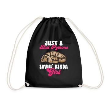 Ball Python Snake King Python - Drawstring Bag - black - Front