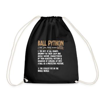 Ball Python Snake King Python - Drawstring Bag - black - Front