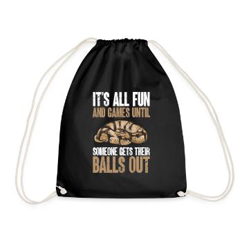 Ball Python Snake King Python - Drawstring Bag - black - Front