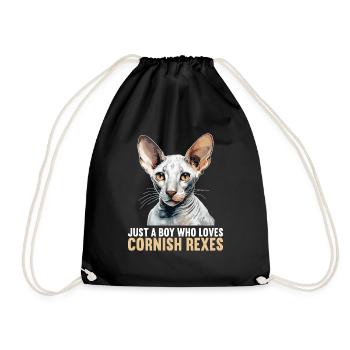 Cornish Rex Kätzchen Cornish Rex Katze - Turnbeutel - Schwarz - Vorne