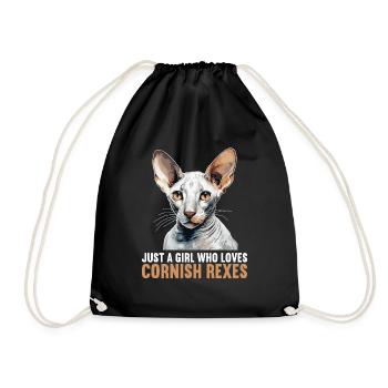 Cornish Rex Kätzchen Cornish Rex Katze - Turnbeutel - Schwarz - Vorne
