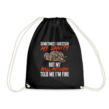 Ball Python Snake King Python - Drawstring Bag - black - Front