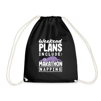 Marathon Sieste Week-end paresseux Humour - Sac de sport léger - noir - Devant