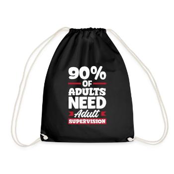Adulte supervisé Humour Adulte léger - Sac de sport léger - noir - Devant