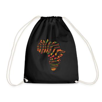Afrika Kene Ghana Südafrikanisch Afrikanisch Kente - Turnbeutel - Schwarz - Vorne