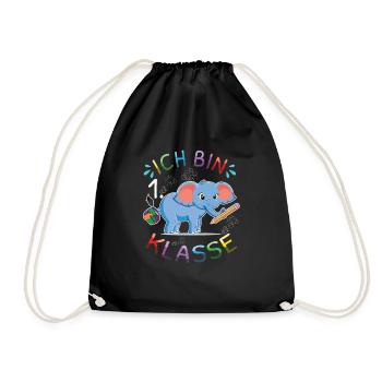 Inscription Je suis éléphant coloré de 1ère année - Sac de sport léger - noir - Devant