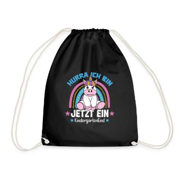 Kindergarten Hurra Ich Bin Jetzt Ein - Turnbeutel - Schwarz - Vorne