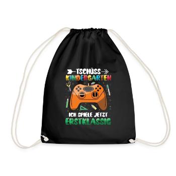 Bye bye kindergarten I'm playing first class now - Drawstring Bag - black - Front