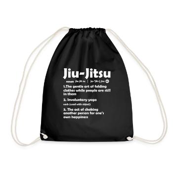 Brazilian Jiu Jitsu BJJ MMA Grappling - Drawstring Bag - black - Front