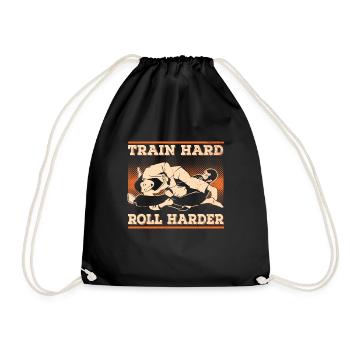 Brazilian Jiu Jitsu BJJ MMA Grappling - Drawstring Bag - black - Front