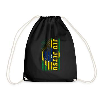 Brazilian Jiu Jitsu BJJ MMA Grappling - Drawstring Bag - black - Front