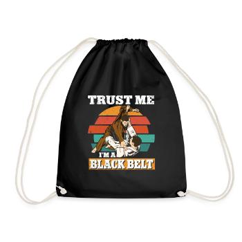 Brazilian Jiu Jitsu BJJ MMA Grappling - Drawstring Bag - black - Front