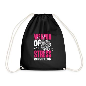 Drôle de tricot à l’aiguille à tricoter cadeau - Sac de sport léger - noir - Devant