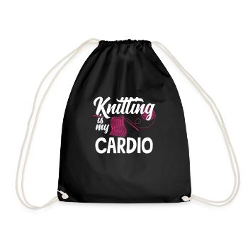 Drôle de tricot à l’aiguille à tricoter cadeau - Sac de sport léger - noir - Devant