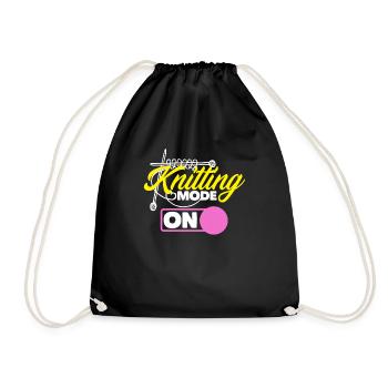 Drôle de tricot à l’aiguille à tricoter cadeau - Sac de sport léger - noir - Devant