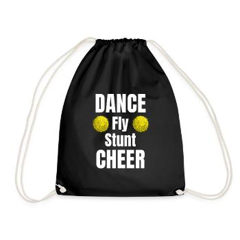 Dance Bow Tie Stunt Cheer Flyer Football Backspot - Drawstring Bag - black - Front
