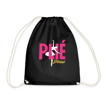 Süßes Ballerina Ballettänzerin Geschenk - Turnbeutel - Schwarz - Vorne