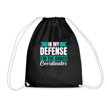 Dad Dad Funny Dad In My Defense - Drawstring Bag - black - Front