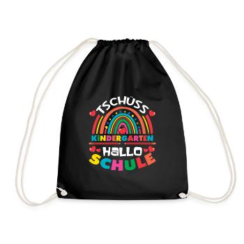 Enrolment Bye Bye Kindergarten Hello School - Drawstring Bag - black - Front
