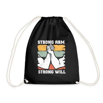 Arm Wrestling Armwrestling Arm Wrestler - Drawstring Bag - black - Front
