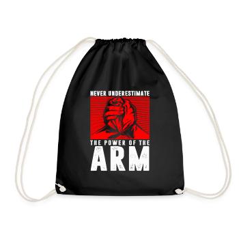 Arm Wrestling Armwrestling Arm Wrestler - Drawstring Bag - black - Front
