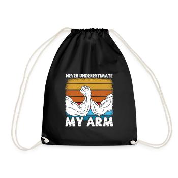 Arm Wrestling Armwrestling Arm Wrestler - Drawstring Bag - black - Front