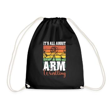 Arm Wrestling Armwrestling Arm Wrestler - Drawstring Bag - black - Front