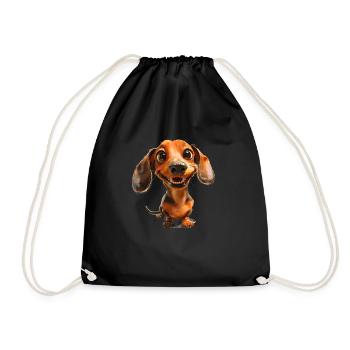 Funny German Boxer T for dog owner dog walk - Drawstring Bag - black - Front