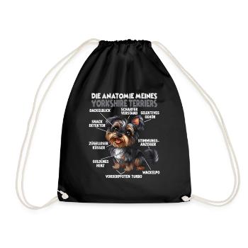 Yorkshire Terrier Hundehalter T Terrier Anatomie - Turnbeutel - Schwarz - Vorne